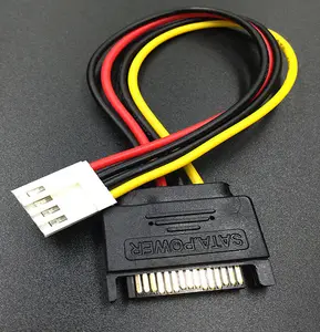 Cable SATA 15Pin Male to 4Pin Female FDD Floppy Adapter Hard Drive Power Cables Cord 20cm D Port Small 4pin to SATA Power Cable