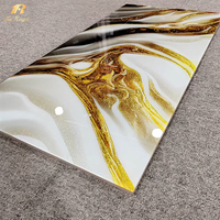 Carrelage en marbre blanc veiné or brillant poli Springletile, carrelage en porcelaine brillant décoratif pour décoration intérieure de luxe