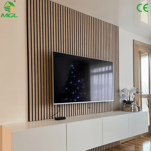 Panneau acoustique en MDF à lattes, 100% fibre de polyester, 80% isolation phonique, tendance, pour KTV et <span class=keywords><strong>studio</strong></span> d'enregistrement - Product Image 1