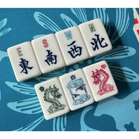 Jeu de Mahjong Heron de Marcelle Swider Szurley, tuiles de Mahjong américaines en acrylique, thème faune, motif serpent blanc pur, pour le divertissement