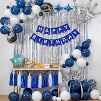 Kit de décoration de ballons pour fête d'anniversaire, kit de bannière Joyeux Anniversaire, ballons en latex, kit de toile de fond circulaire pour fête d'enfants