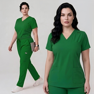 Nouvelle Collection 2026 : Ensemble de Tenues Médicales et Infirmières Extensibles 4 Directions – Blouse à Manches Courtes et Pantalon Jogger pour Femmes et Hommes – Vente en Gros - Product Image 1