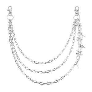 Chaîne de pantalon multicouche Yueli avec pendentif pointe, en argent tibétain, style Hip Hop, chaîne de taille, chaîne de corps pour boîte de nuit - Product Image 3