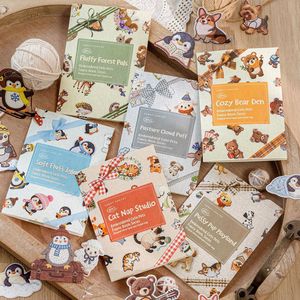 40 autocollants par paquet, série de livres en tissu brodés avec de mignons animaux, matériaux créatifs rétro, décoration de journal DIY, collage - Product Image 2