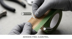 Papier de masquage acrylique pré-adhésif facile à déchirer pour la protection de la peinture, masquage de surface, prévention de l'excès de peinture, retouche automobile - Product Image 5