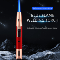 Briquet torche à flamme unique DEBANG, puissant, haute chaleur, pour cigares, cigarettes, cuisine, gaz rechargeable, flamme réglable