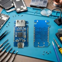 Placa de Desarrollo de Microcontrolador DFU RP2350 RP2350A/RP2350-USB-A, Mini USB Basado en Raspberry Pi de Doble Arquitectura