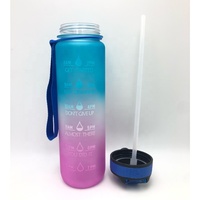 1000ML Portable En Plastique SANS BPA Bouteille D'eau Potable Sport Bouteille D'eau Personnalisée Logo Avec Marqueur de Temps de Motivation