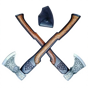 Handmade Carbon Steel <b>Axe</b> with <b>Wood</b> Handle and Fine Leather Sheath Viking Style Outdoor Use <b>Axe</b> for Sale in Cheap price - Product Image 4