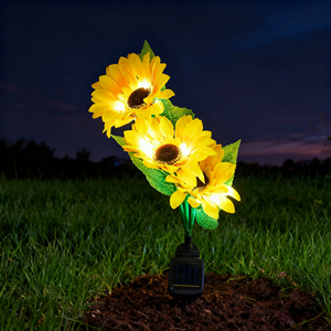 พลังงานแสงอาทิตย์ทานตะวันไฟสวนกลางแจ้งทางเดินในสวนโรงแรมดอกไม้ภูมิทัศน์ภูมิทัศน์ภูมิทัศน์ภูมิทัศน์ IP44กันน้ำ - Product Image 1