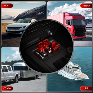 <b>12V</b> 3 in 1 Racing Car Ignition <b>Switch</b> Panel SPST Control Red LED Indicator ON OFF Toggle <b>Switch</b> Panel with Safety Cover - Product Image 5