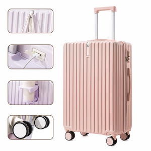 Großhandel Designer Farbverlauf ABS PC Trolley Gepäcks ets Tragetaschen mit Spinner Caster und Getränke halter Reisekoffer - Product Image 2