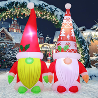 Décorations de Noël gonflables en gros d'usine : Combo Gnome de Noël gonflable lumineux pour fêtes de fin d'année en extérieur