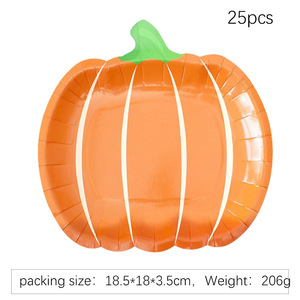 Assiettes et gobelets en papier jetables DAMAI pour Thanksgiving, kit de décoration de table jetable pour fête de la récolte, thème citrouille - Product Image 2
