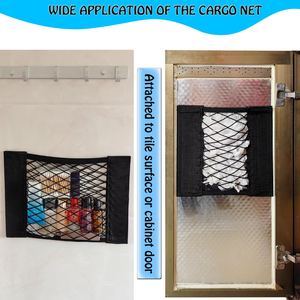 Paquete <span class=keywords><strong>de</strong></span> 4 Redes Organizadoras para Maletero <span class=keywords><strong>de</strong></span> Automóvil con Cinta Adhesiva Mágica, 12+ Compartimentos, Malla <span class=keywords><strong>de</strong></span> Poliéster (Mismo Tamaño) - Product Image 6