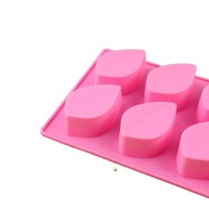 10-Cavity Silicone Cake <b>Mould</b> Easy Washing Rectangle Leaf Shape <b>Soap</b> Pudding Ice Tray Container Stocked Cake Tools - Product Image 6