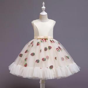 Vestido <span class=keywords><strong>de</strong></span> niña con lazo bordado <span class=keywords><strong>de</strong></span> fresa, tutú <span class=keywords><strong>de</strong></span> malla <span class=keywords><strong>de</strong></span> encaje para boda, Navidad, fiesta <span class=keywords><strong>de</strong></span> cumpleaños - Product Image 4