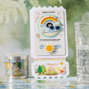 1 rouleau <span class=keywords><strong>de</strong></span> ruban adhésif décoratif en PET découpé à <span class=keywords><strong>la</strong></span> forme, sur <span class=keywords><strong>le</strong></span> thème des prévisions météorologiques, pour journalisation DIY - Product Image 4