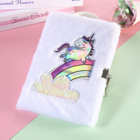Carnet de notes à fourrure A6 A5 B5 personnalisé avec serrure, dessin animé Kawaii, cadeau, peluche douce fantaisie, mignon journal intime, agenda moelleux pour enfants