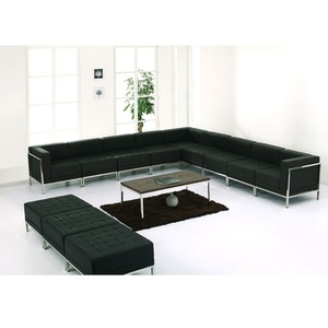 Ensemble de canapés de bureau en cuir personnalisé 2019, confortable, en cuir PU noir, canapé de bureau une place - Product Image 2