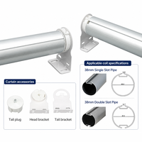 Moteur tubulaire silencieux et moderne pour stores zébrés, 38 mm, en aluminium, électronique, recharge USB, pour petites fenêtres