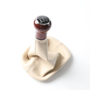 Poignée de levier de vitesse en cuir beige pour Passat B5 5 6 vitesses, couvre-levier de transmission manuelle - Product Image 3