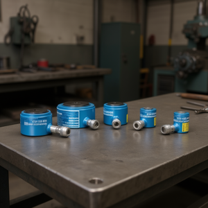 Cilindros Hidráulicos de Acción Simple, Línea Compacta, Cuerpo Azul, con Conexiones Rápidas para Uso Industrial - Product Image 3