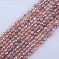 Perles baroques violettes à bas prix d'usine, perles d'eau douce de 3-4 mm, perles baroques en vrac, brins de perles pour la fabrication de bijoux