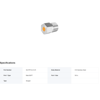 Fiche fusible SS-FPP-6-212-R, type fileté, connexion 3/8 BSPT, point de fusion : 212 °   F (100 °   C)
