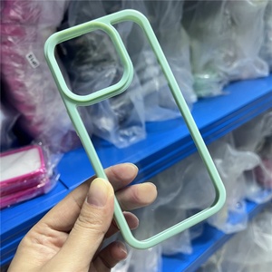 <b>Candy</b> Color Bumper Transparent Clear Plastic Acrylic Back Cover Wholesale Mobile Phone Case for iPhone 15 14 13 12 11 - Product Image 5