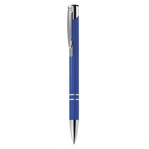 Penna a Sfera in Alluminio Blu, Acciaio Inossidabile e Rame, Penna Promozionale Originale con Corpo in Metallo - Product Image 2