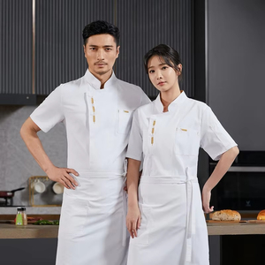 <strong>Chef</strong> Uniform Catering Waiter Shirt Summer Restaurant Kitchen Cook <strong>Jacket</strong> Bakery Waiter Clothes For Back Breathable Mesh Design - Product Image 6