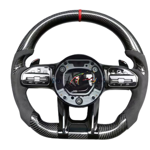 Volant de voiture en fibre de carbone personnalisé pour <span class=keywords><strong>Mercedes</strong></span> Benz A-<span class=keywords><strong>MG</strong></span> W117 W220 Bra Bus W140 S550 W217 CLS W257, accessoires de voiture - Product Image 1
