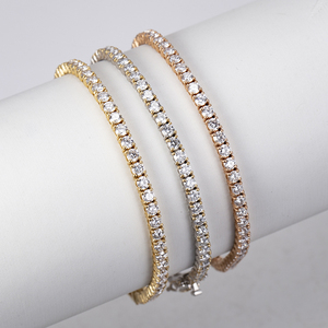 Joyería Personalizada MSB-549, Cadena de Pulsera de Diamantes de Laboratorio en Forma Redonda de Oro de 14K - Product Image 2