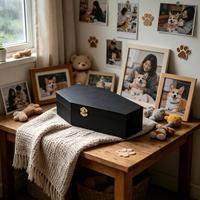 Urna para Mascotas con Logotipo Personalizado, de Madera Negra Ecológica, Moderna y Lujosa, en Forma de Hexágono, para Cenizas de Perros y Gatos, Exportación Directa de Fábrica