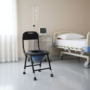 Chaise de toilette légère à hauteur réglable avec coussin en PU confortable et antidérapant, idéale pour les <span class=keywords><strong>personnes</strong></span> âgées et les patients postopératoires - Product Image 4
