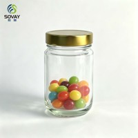 Pot de conservation en verre cylindrique mince de 280 ml, pot transparent à large ouverture à vis pour aliments secs de garde-manger, emballage commercial et de détail