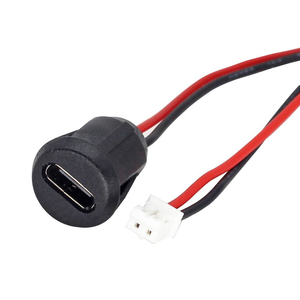 สายชาร์จ USB-C ตัวเมีย แบบกันน้ำ หุ้มด้วย PVC พร้อมขั้วต่อ JST PH2.0 แบบ 2 ขา สายเปิด สำหรับติดตั้งบนแผงแบบ Snap-in - Product Image 3