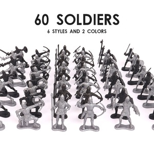 Figurines d'action militaires miniatures, 5,5-8 cm, 60 pièces, 6 styles, ensemble de soldats en plastique réaliste, vente en gros, pour enfants de 3 ans et plus - Product Image 2