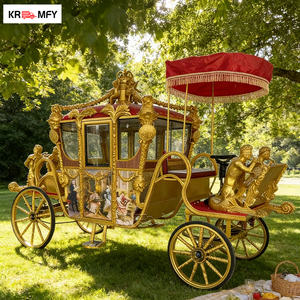 Carruaje Eléctrico de Lujo Estilo Princesa Cenicienta para Parques, Capacidad para 4-6 Personas, Llantas de Goma Sólida - Product Image 1