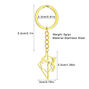 Acier Inoxydable France Corse Île Carte Charme Porte-clés 18K Plaqué Or La Corse Porte-clés Korsika Carte Pendentif Porte-clés Chaîne - Product Image 3