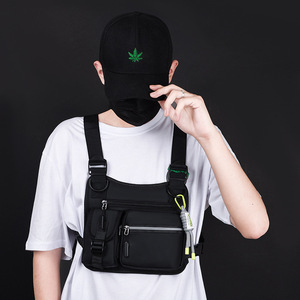 패션 남성용 체스트 리그 백 반사광 가방 야외 러닝 운동 하이킹 전술 체스트 백팩 - Product Image 1