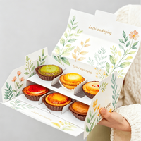 Boîte à tartelettes aux œufs jetable en papier alimentaire personnalisée, pour pâtisserie portugaise Sweet Pastel De Nata, emballage à emporter