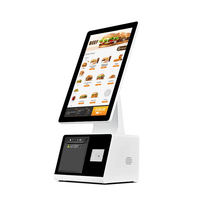 Kiosque de commande automatique tout-en-un avec écran tactile de 15,6 pouces, kiosque de libre-service avec tablette, lecteur de code-barres et imprimante thermique