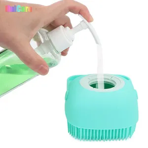 Chó Pet Bàn Chải Tắm Massage Làm Sạch Bàn Chải Dầu Gội Nóng Lạnh Silicone Mềm Tắm Dầu Gội Bàn Chải Nóng Lạnh