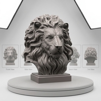 Service d'impression 3D sur mesure en métal SLM, statue de lion en acier inoxydable, sculpture artistique en alliage d'aluminium et de titane, pièces imprimées en 3D