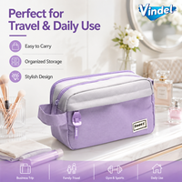 Trousse à crayons en toile PP grande capacité, multi-compartiments, sac de rangement pour maquillage, organiseur de stylos portable pour l'école, le bureau et les voyages