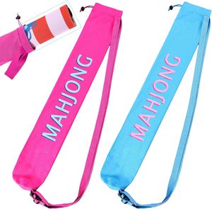 34 Inch Long Mahjong <b>Mat</b> Bag Cute Double Strapped Canvas Drawstring Mahjong Holder Lightweight <b>Outdoor</b> Carrying Bag - Product Image 1