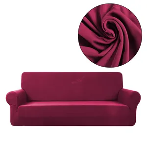 Groothandel Nordic Effen Kleur Ijs Zijde Vier Dubbelzijdige All-Inclusive Stretch Hoes Spandex Elastische Sofa Covers Voor Living kamer