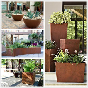 Maceta de Acero Corten con Forma Geométrica Irregular para Jardín, Hogar, Uso Interior y Exterior, Ecológica, Venta al Por Mayor, Hecha en China - Product Image 2